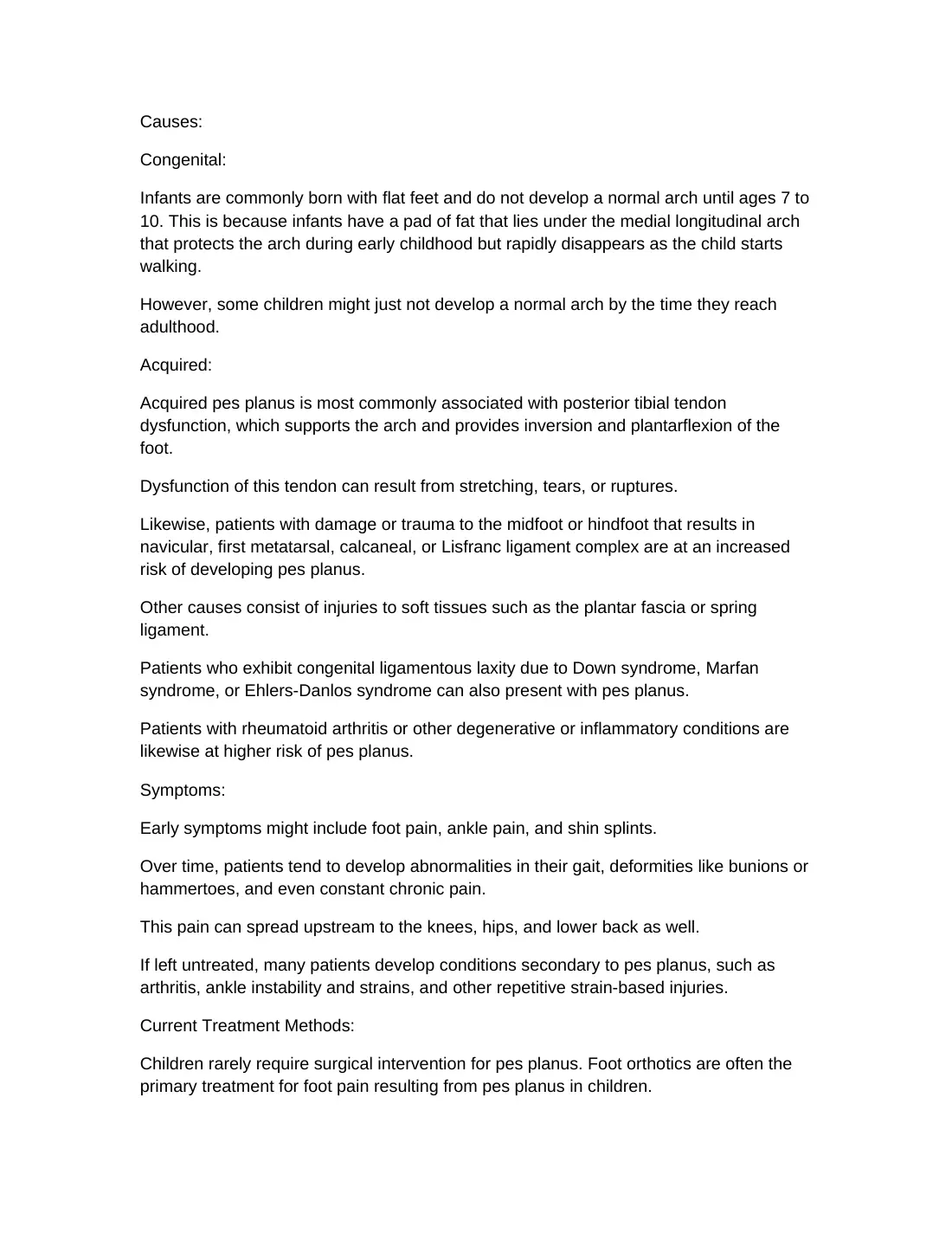 Pediatric arch support: background review, page 2 of 7