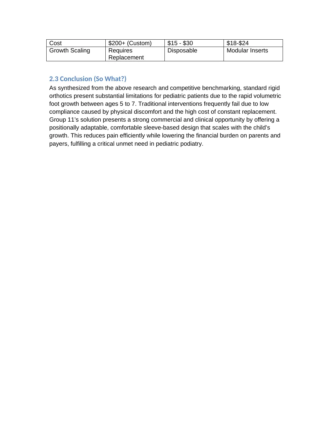 Pediatric arch support: final project documentation, page 9 of 23