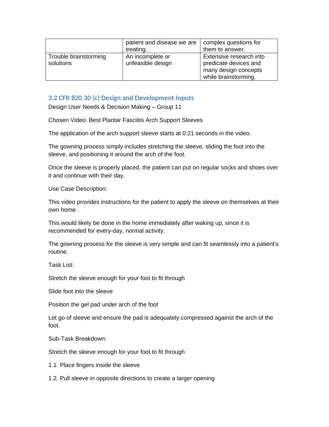 Pediatric arch support: final project documentation, page 11 of 23