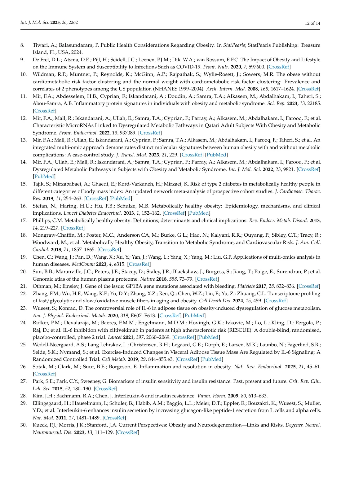 Metabolically Healthy Obesity Is Characterized by a Distinct Proteome Signature, page 12 of 14