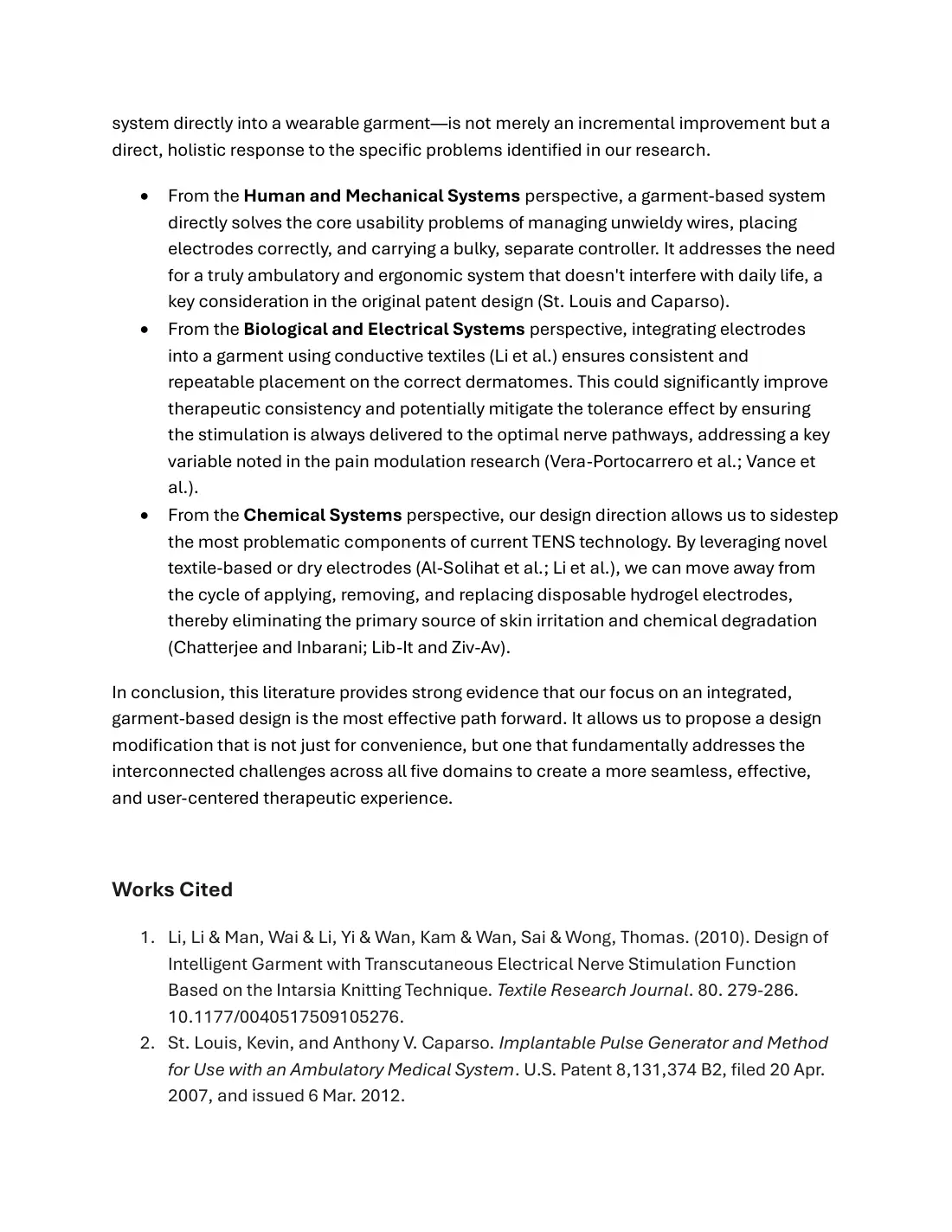 Wearable TENS systems: literature review, page 8. Highlight: Design proposal.