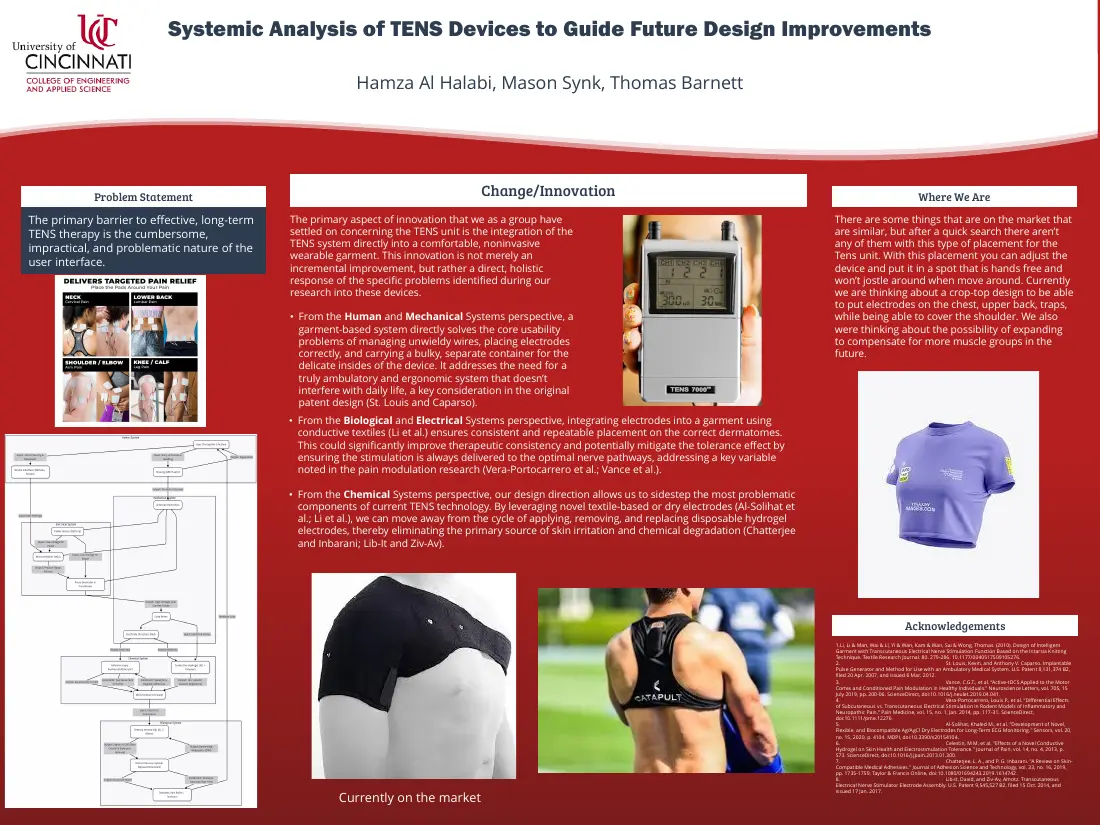 Systemic Analysis of TENS Devices to Guide Future Design Improvements, page 1. Highlight: Problem and concept.